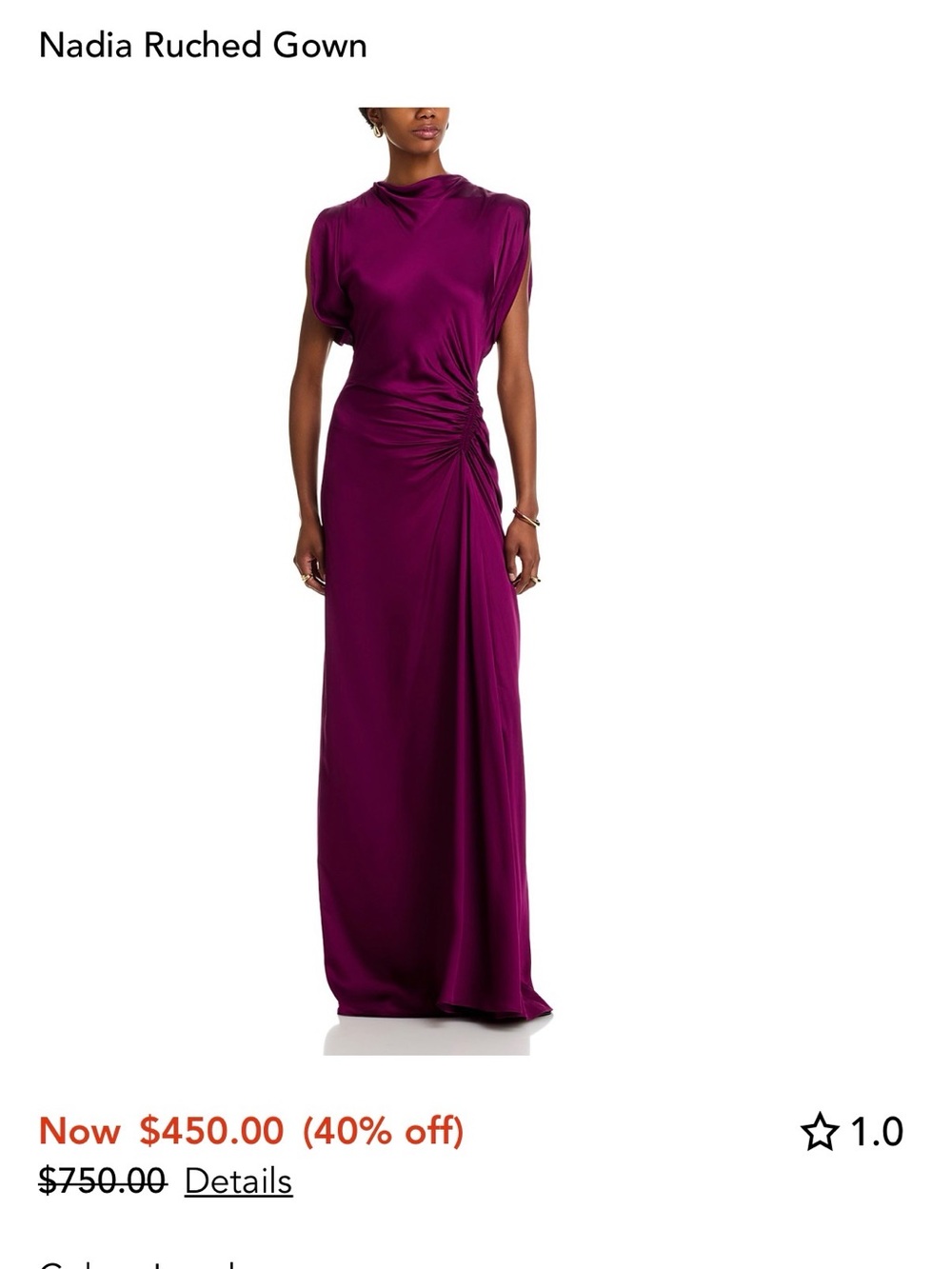 A.L.C. Nadia Ruched Gown in Jewel